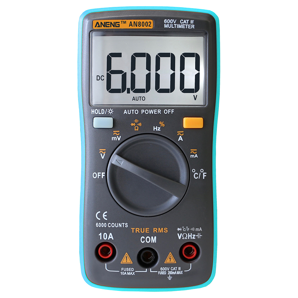 ANENG AN8002 Multimetre numerique a valeur efficace reelle Testeur de temperature a courant alternatif a tension continue
