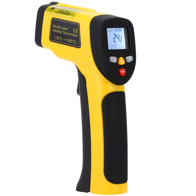 

HT-819 High Precision Digital Double Laser LCD Non-contact Laser IR Infrared Thermometer Temperature Tester Pyrometer Range -50~1050°C (-58~1922°F)
