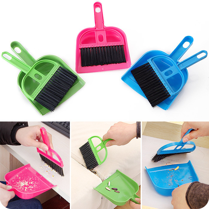 

Mini Portable Plastic Dustpan Computer Keyboard Handle Brush Set Soft Cleaning Sweeper Hand Kitchen Dust Pan