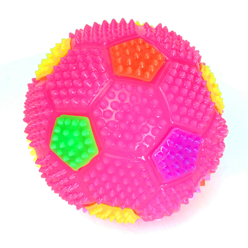 

Flashing Light Up Color Changing Bouncing Hedgehog Ball Football With Bell Toy