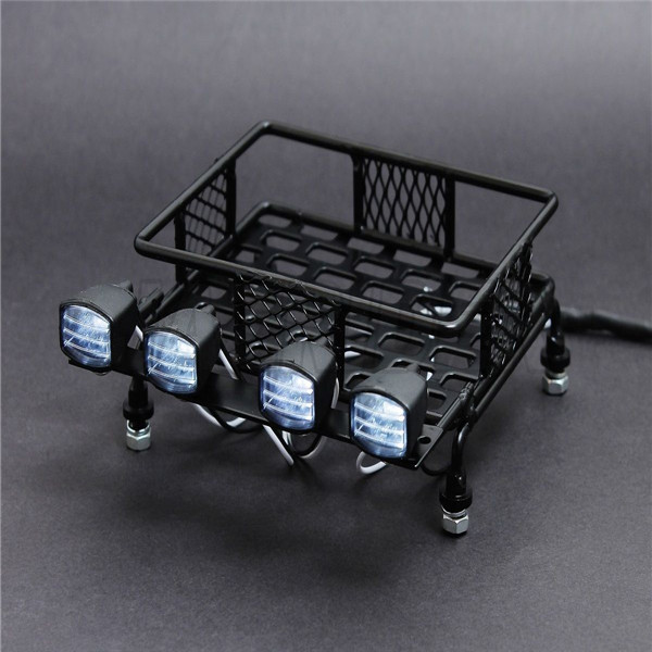 Jazrider Steel Luggage Tray Roof Rack with Light For 1/10 RC Car Truck Tamiya Axial - Photo: 5