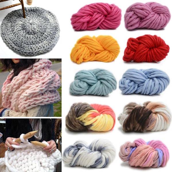 

250g 16 Colors Super-thick Cotton Knitting Wool Yarn DIY Hat Scarf Sweater Yarn Ball