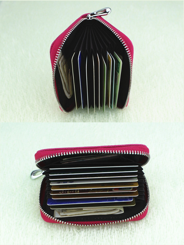 RFID Protection Zipper 9 Card Holder Portable Vintage Short Purse Coin Bags