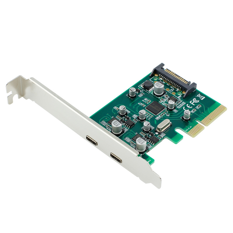 

ULT-unite 10Gbps PCI-E Express 4X to Type-C Extension Card Adapter with SATA Power for Desktop PC