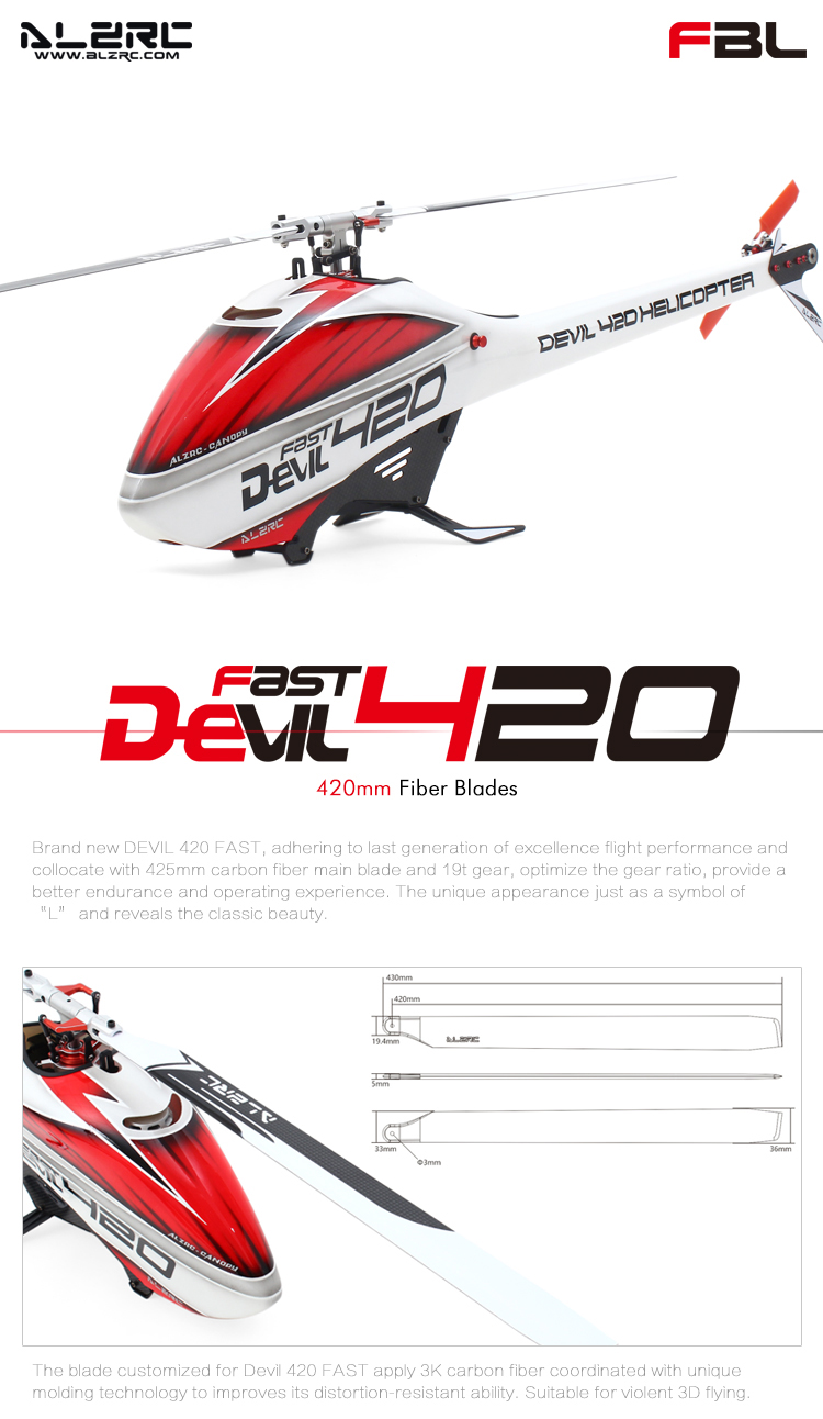 ALZRC Devil 420 Fast FBL RC Helicopter Standard Combo - Photo: 1