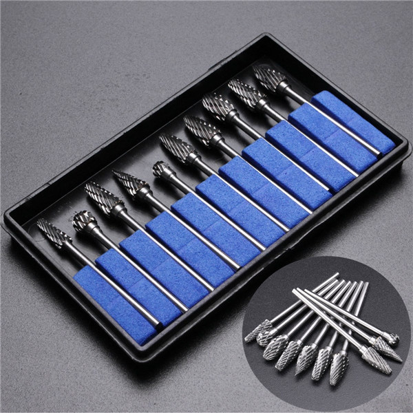 

10pcs 2.35mm Shank Tungsten Steel Rotary Burrs Grinding Tool