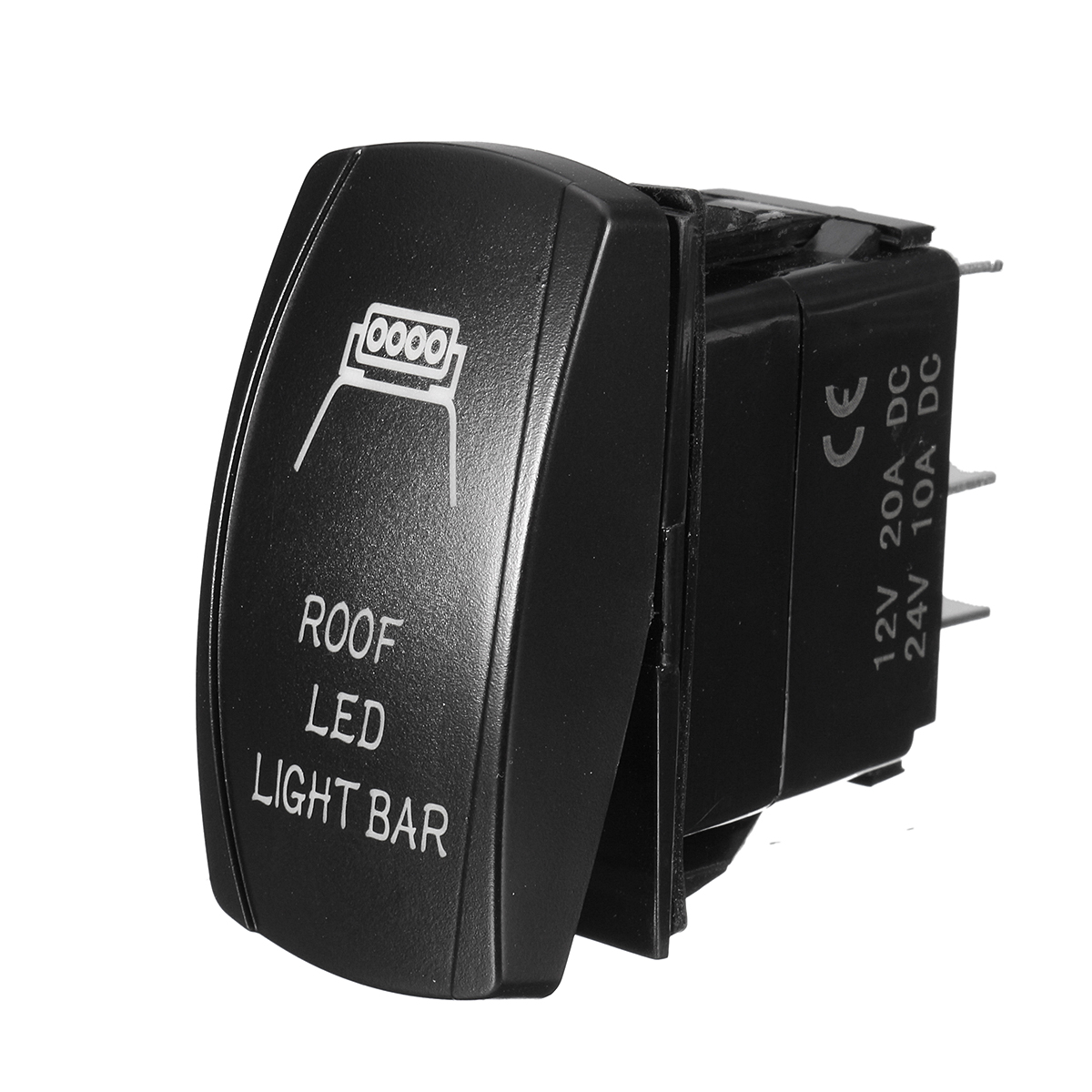 

Universal DC12V 20A 5-Pins ON/OFF Roof LED Lights Backlit Laser Rocker Switch