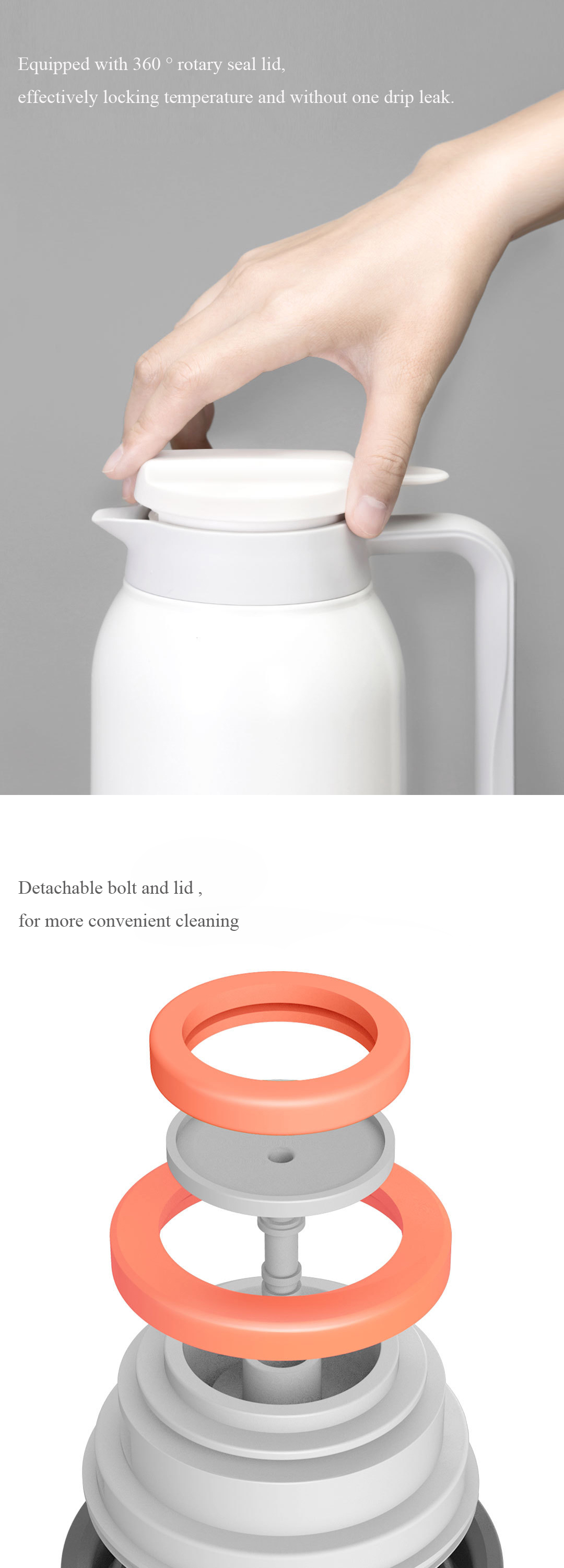 Xiaomi 24 Hours Long-lasting Insulation Vacuum Pot 1500ML Stainless Steel Water Bottle