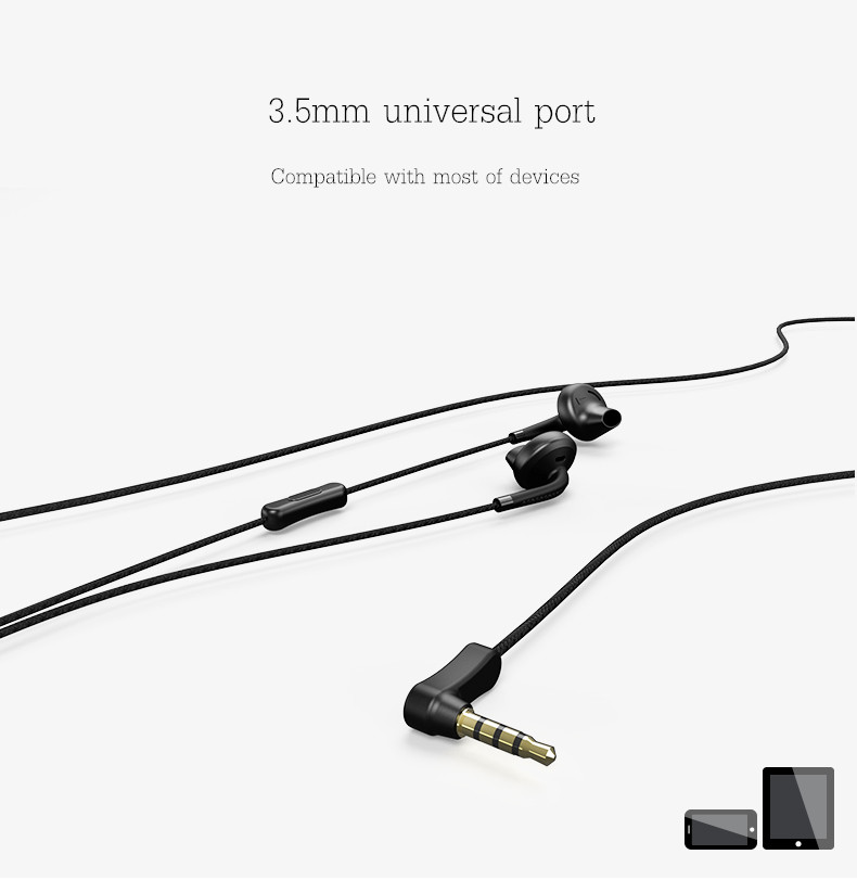 USAMS EP-14 In-ear 3.5mm Braided Wired Control Earphone Headphone With Mic
