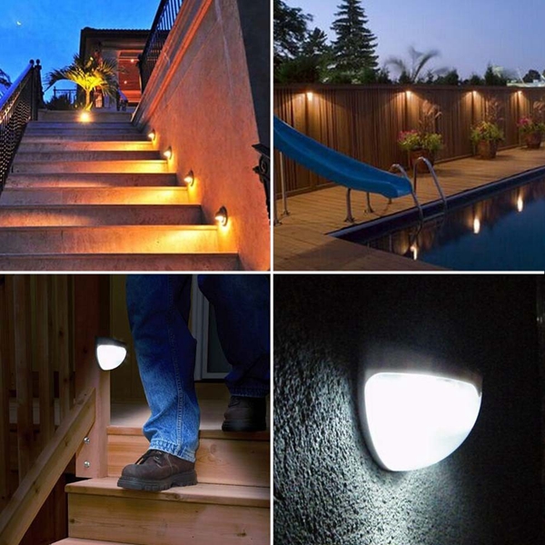 Luminaire colore a la paroi LED Lumiere solaire Exterieur etanche a l'eau Jardin Lawn Fence Landscape Lamp