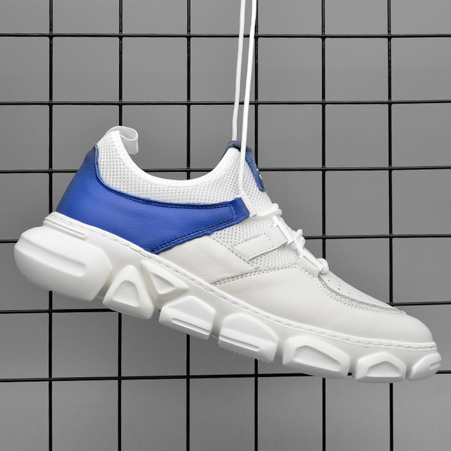 Nouvelle station europeenne en cuir de chaussures de sport pour hommes de couleur sauvage correspondant a des chaussures respirantes tendance petite chaussures blanches de rue