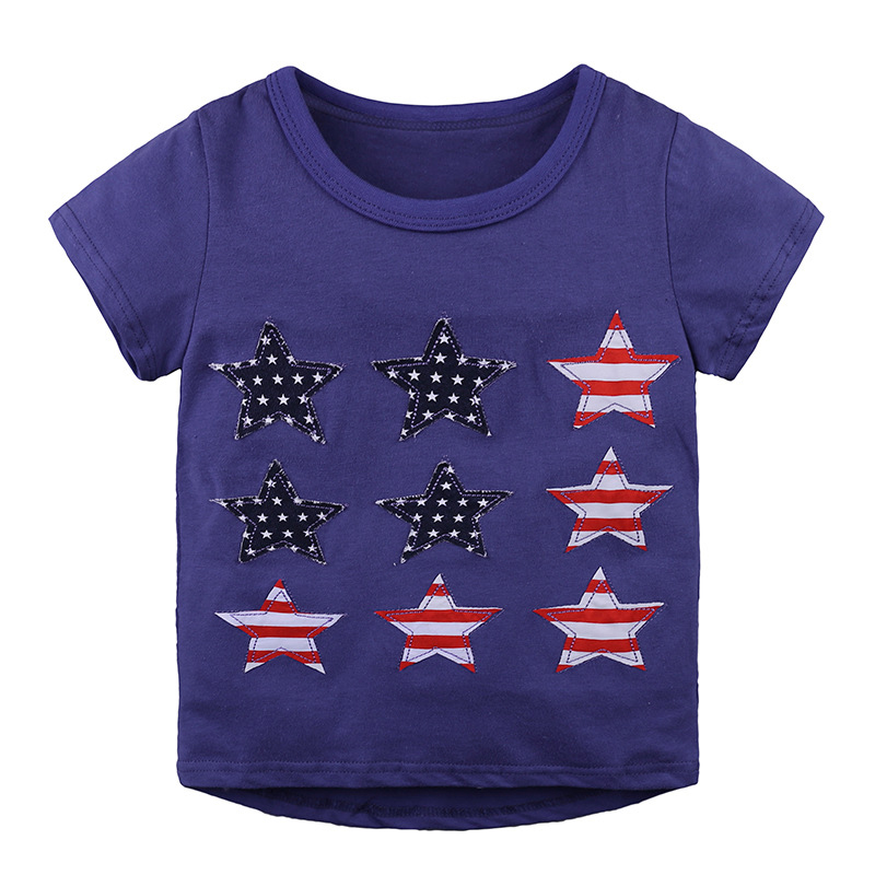 Star Patch Designs Toddlers Enfants Garcons Casual Ete Graphique Tops et T shirts Pour 1Y 9Y