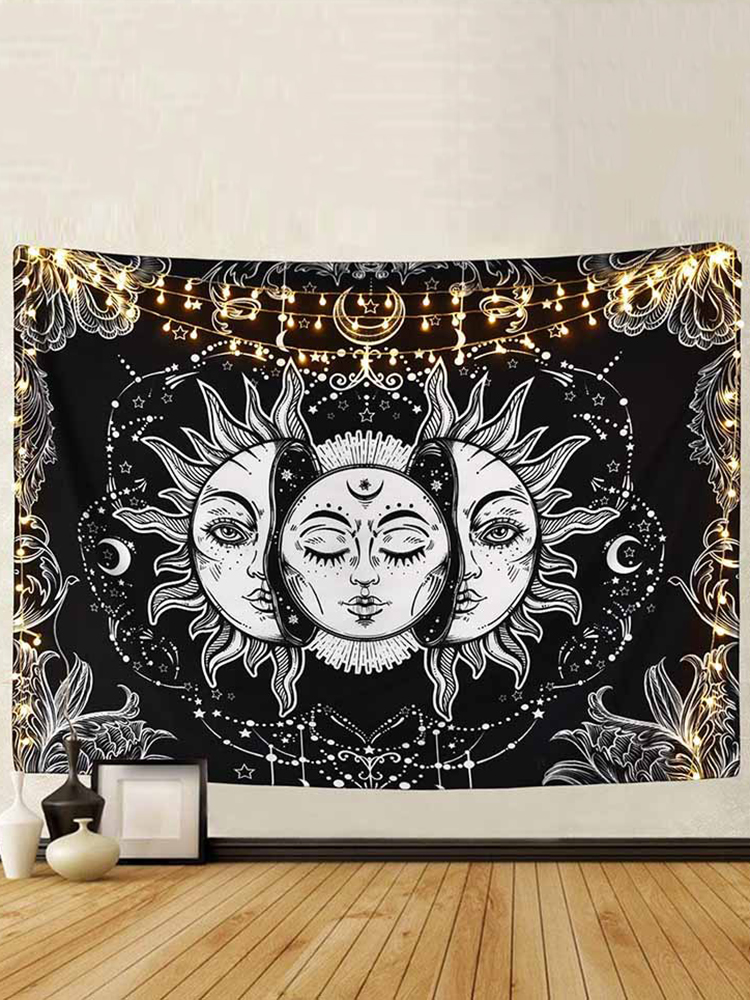 Wandbehang Mond und Sonne Mandala Tapisserie böhmische Tagesdecke Dekoration
