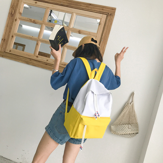 Fille Toile Ecole primaire Litterature Art Couleur Couleur Sac a bandouliere Harajuku Ulzzang Junior High School Petit sac decole fraiche Femme