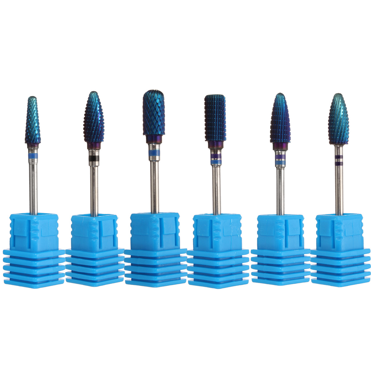 Electric Blue Cylinder Coated Carbide File Drill Bit Nail Art Manicure Pedicure Set