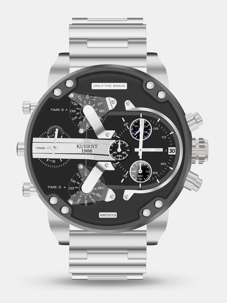 Bilde av Working Little Dials Waterproof Quartz Watch Unique Design Full Steel Men Wrist Watch