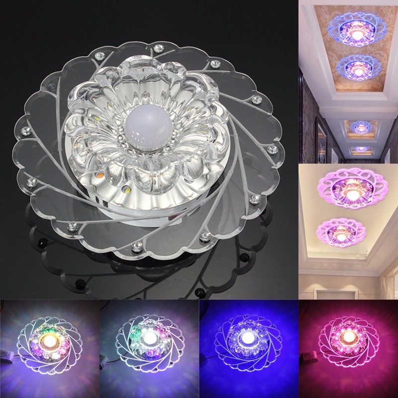 3 W Modern Crystal Ceiling Blue Light Lampe superieure Lampe Lustre de mode Salon Accueil Dec