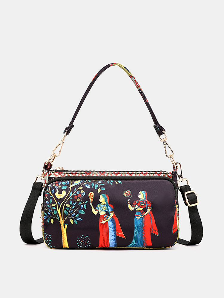 Damen Bohemian Print Crossbody Taschen Handtaschen mit großem Fassungsvermögen