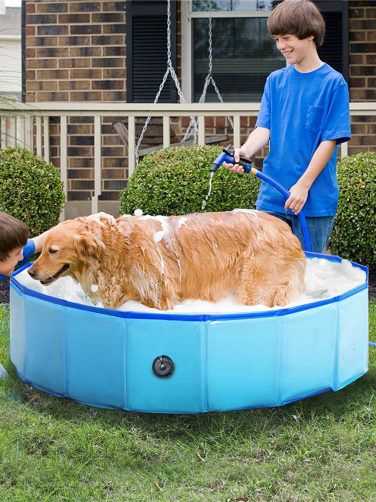 Pvc Pet Pool Zusammenklappbare Hundebadewanne Tragbare Paddelbadewanne Katze und Reinigungsmittel für Hunde