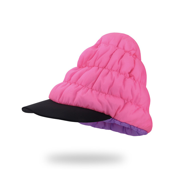 Femmes hiver vers le bas de tissu a double face coupe-vent chapeau de ski Chapeau chaud exterieur Poop Beanie Hat