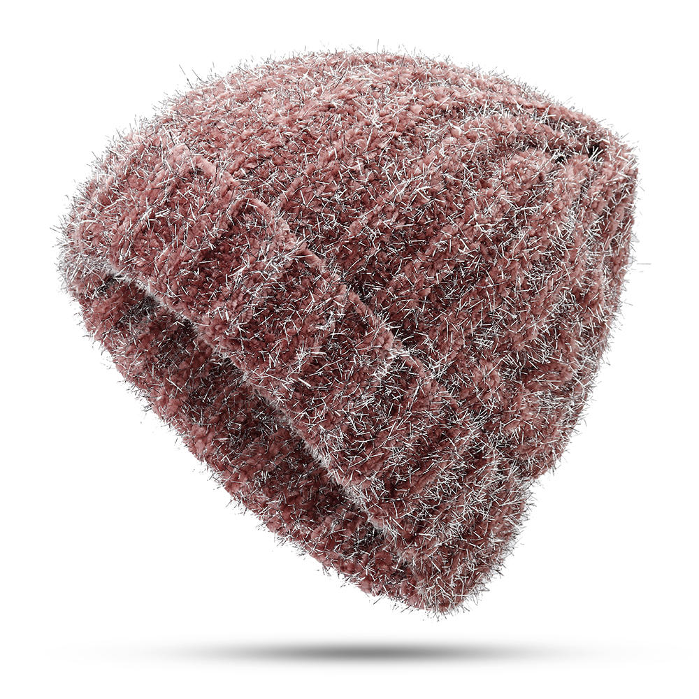 Femmes hiver chaud tricote chapeau epais laine cap plein air occasionnel shopping chapeau bonnet coupe-vent