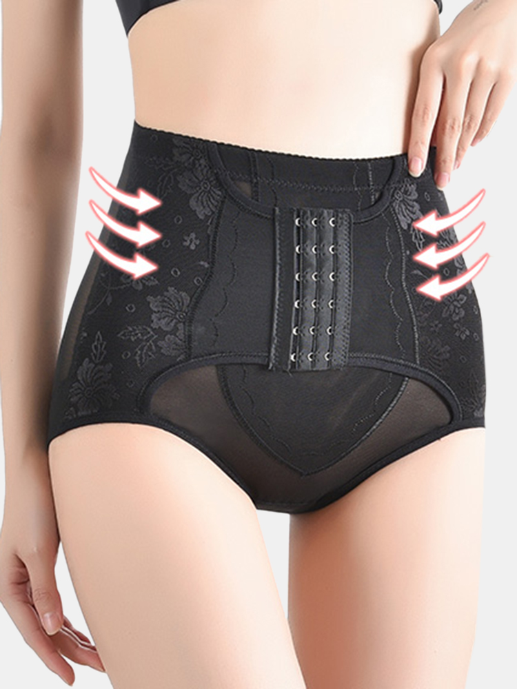 Damen Frontverschluss Atmungsaktive Bauchkontrolle Butt Lifter Postpartum Control Höschen Shapewear