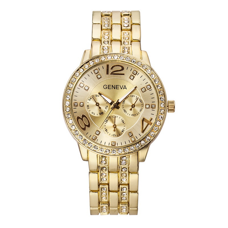 Business unisexe montre bracelet a quartz de luxe en acier inoxydable strass bracelet montres pour les femmes hommes