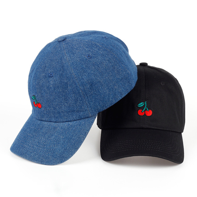 Cerise Fruit brode casquette de baseball hommes et femmes chapeau de cowboy chapeau de voyage reglable