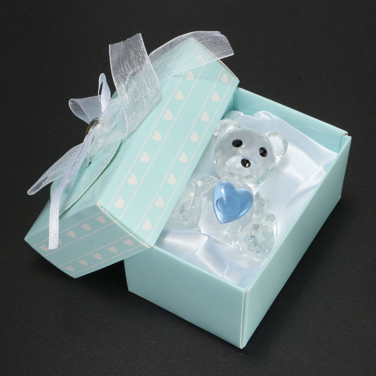 Crystal Bear Blue Heart Bavoir Baby Shower Favor Home Decorations de fetes