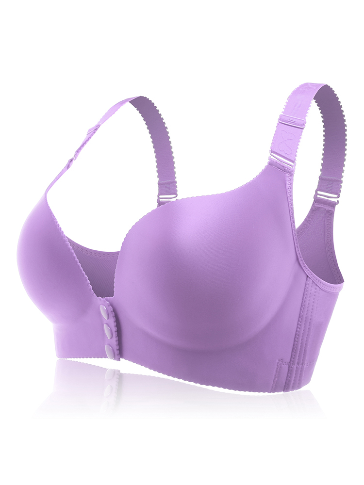 Plus Size Frontknopf Wireless Gather Seamless Thin Adjustable BH DD Cup