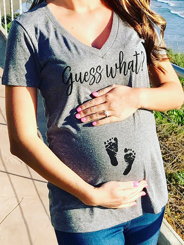 Top de grossesse souple mince en coton T shirt pour femme enceinte