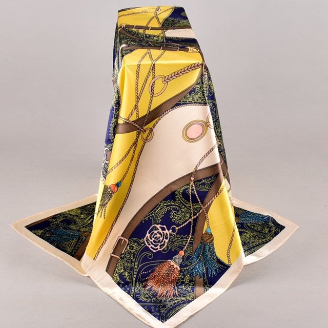 Nouveau style national couleur impression 90 grande echarpe carree foulards mode foulard femme