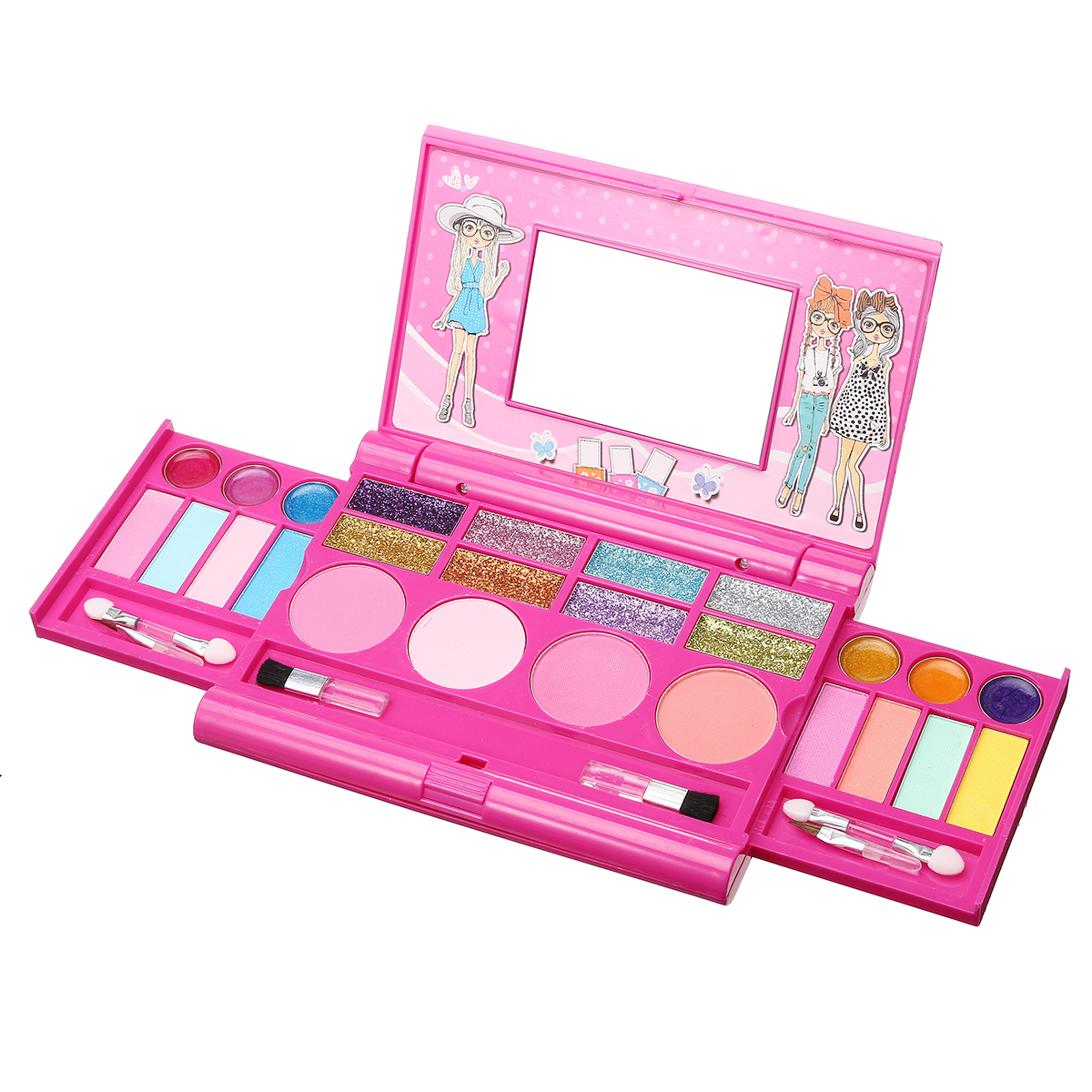 kids makeup kit For Kids Cosmetic Girls Kit Eyeshadow Lip Gloss Blushes Children's Day Gift