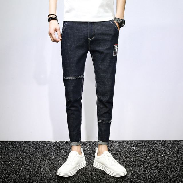 Nouveau Japonais Jeans Slim Neuf Pantalon De Mode Ado Mince 9 Points Broken Feet Harem Pants 380