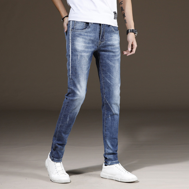 Jeans Pantalons Coton Tendance Pour Hommes Japonais Modele Denim Feet Fashion Jeans Simples 3159