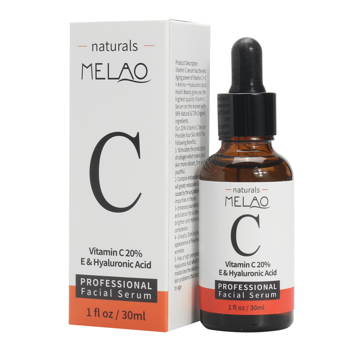 MELAO Vitamine CE Hyaluronic Acid Serum Essence Soins de la peau Lisse Anti Vieillissement Rides