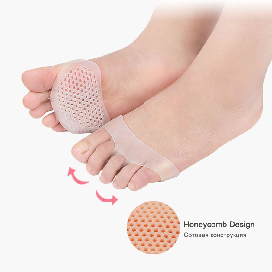 Bilde av Silica Gel Honeycomb Forefoot Pads Half Yard Insole Pain Relief Foot Care Tools