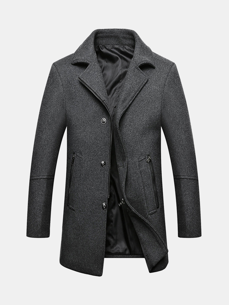 Veste en laine decontractee Trench Coat Busness pour hommes Epaissir le trench coat en laine