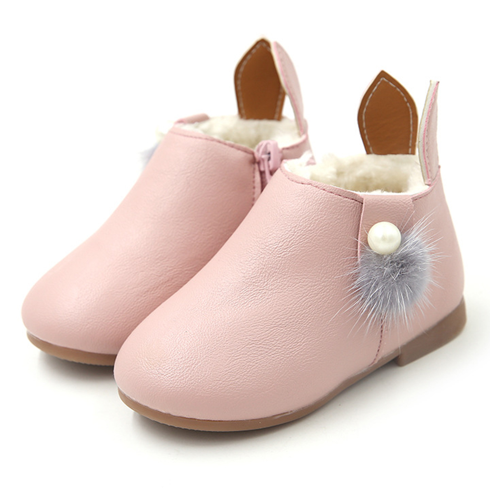 Toddler Girls Pure Color - Oreilles de lapin - Decor - Bottes - Doublure chaude