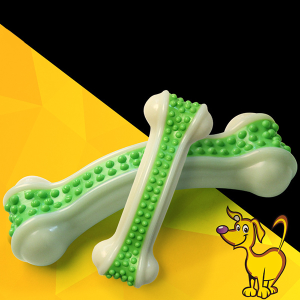 Le chien mache le jouet sur durable de jouets dentaires d'os de chien pour le mastic agressif lourd superbe