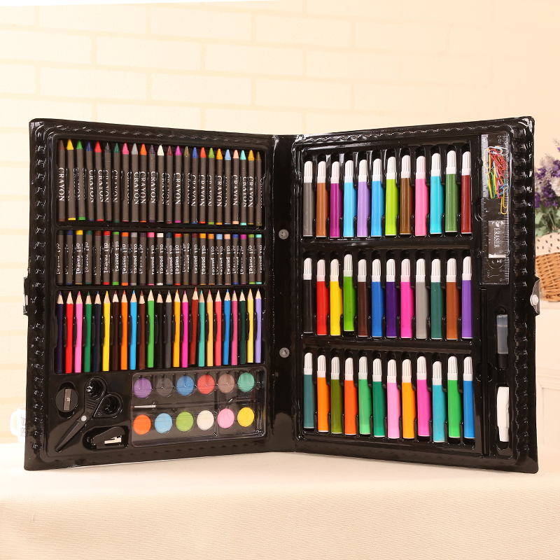 150pcs enfants ecole couleur crayon Art Set Dessin peinture outil Crayon Watercolor Gift Box Package