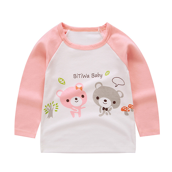 Motif animal Toddler Girls manches longues Soft coton T Shirt Tops Pour 1Y 5Y