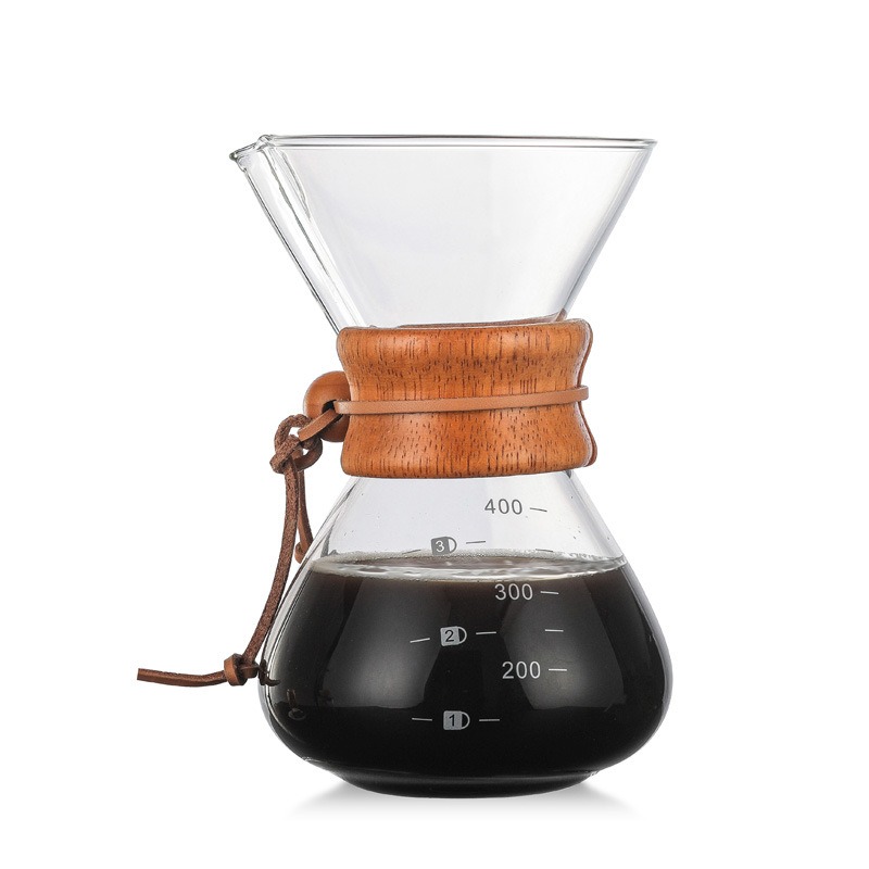 Machine a cafe espresso en pot resistante aux temperatures elevees de la cafetiere en verre 400ML
