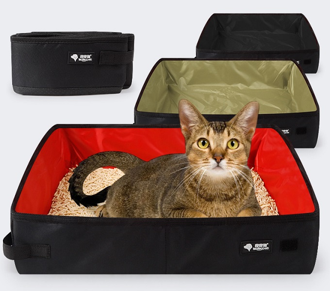 Oxford chiffon impermeable pliable litiere pour chat voiture portable plein air fournitures de voyage litiere pour chat