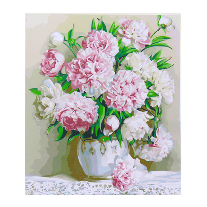 40 50cm Beaute Peony Flowers DIY Paint By Number Kit Decoration interieure en toile Decoration interieure