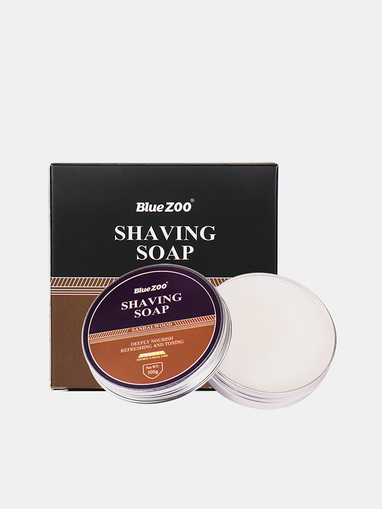 Bilde av 100g Natural Shaving Cream Face Care Shave Beard Shaving Sandalwood Mint Scent Foaming Soap