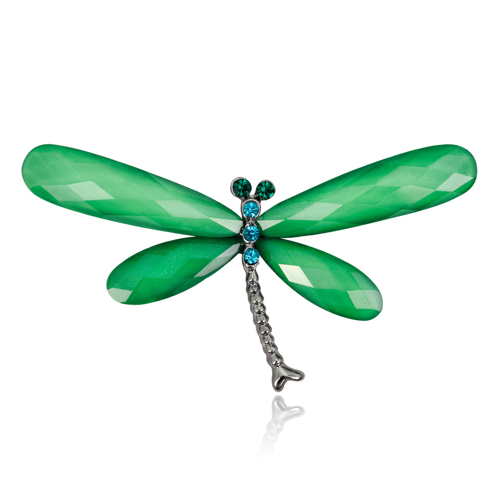Mode Acrylique Strass Dragonfly Broches Pins mignon Insecte Animal Exquis Cadeau Sac Accessoires