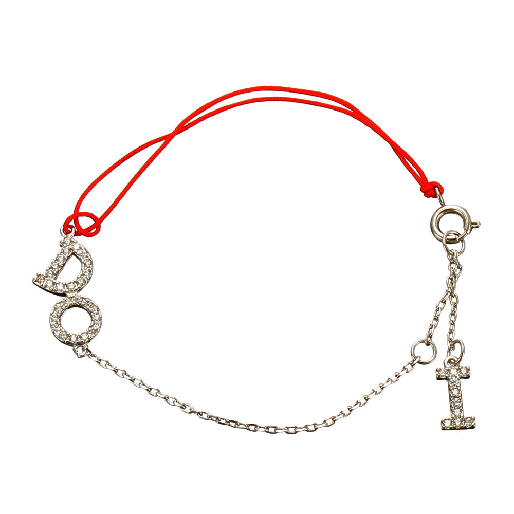 JASSY chanceux Red Rope Sterling Silver Bracelets doux eblouissant Zirconia je fais charme Bracelet pour les femmes