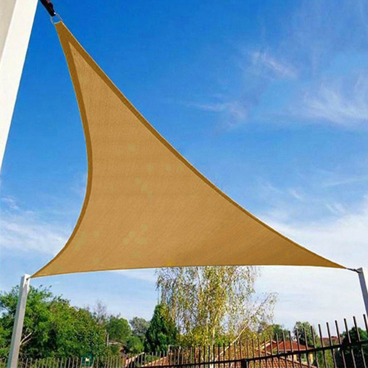 Voile dombrage au soleil triangulaire UV Tente de jardin exterieur auvent pour terrasse auvent resistant a leau