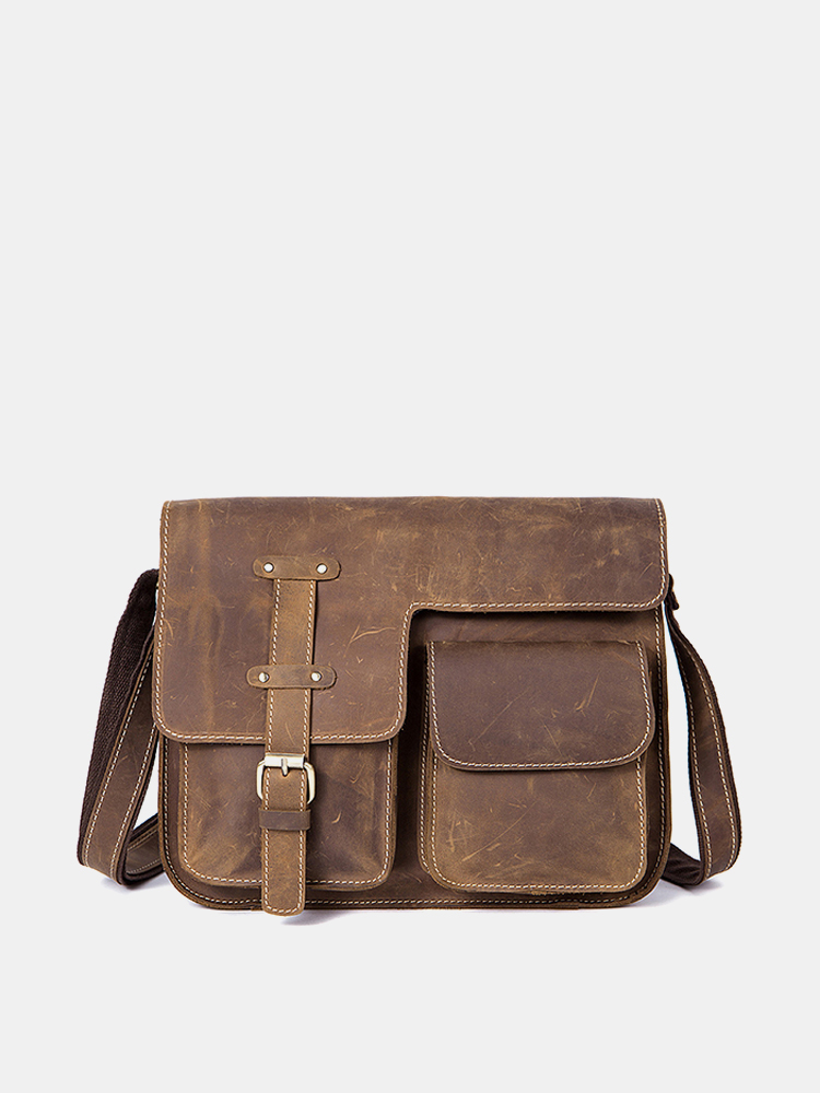 Bilde av Ekphero Genuine Leather Belt Shoulder Bags Vintage Crossbody Bags For Men